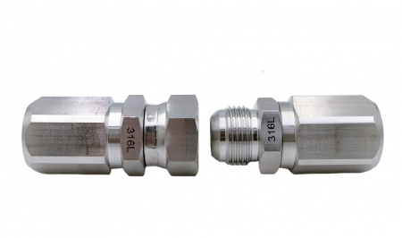 Stainless steel reusable hose fittings-Male JIC 37-degree.